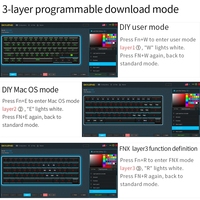 GK61 SK61 przenośna klawiatura mechaniczna 60% Gateron przełączniki optyczne podświetlana RGB gorąca wymienna przewodowa klawiatura do gry na PC Mac 4